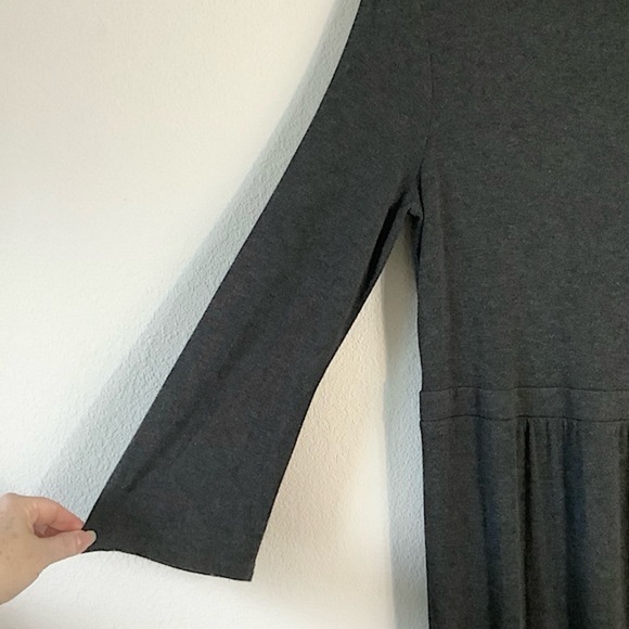 J JILL Maxi Dress TALL Long Sleeve Jersey Knit Wool Minimalist Modest Gray S - Picture 3 of 8